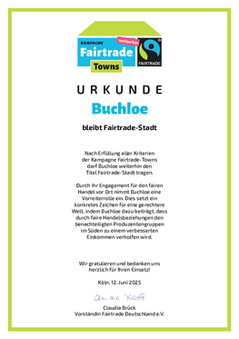 Buchloe ist Fairtrade-Stadt