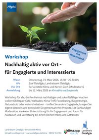 Workshop: Nachhaltig aktiv vor Ort - für Engagierte und Interessierte am 19.03.2026